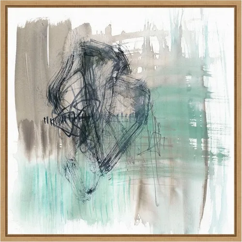 Vista 9 de Amanti Art Framed Canvas Wall Art 16x16 Scribble Scrabble II by Jennifer Goldberger, Framed Wall Art Canvas, Abstract Artwork, Traditional Decor