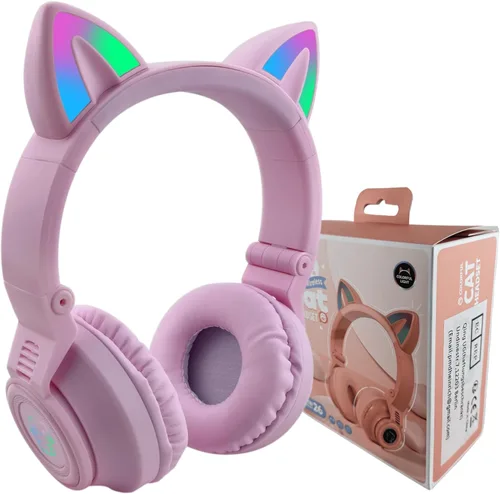 Vista 10 de Auriculares Bluetooth con orejas de gato Yusonic, auriculares inalámbricos para niños pequeños, niños y niñas, para Yaxa Fire Negro