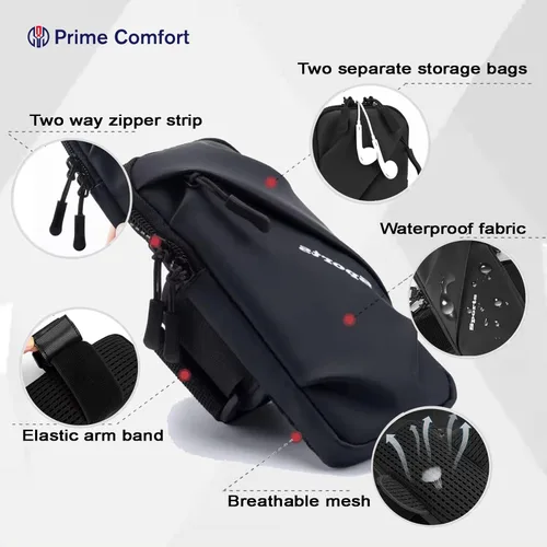 Vista 5 de Bandas para el brazo para teléfono, pequeña bolsa cruzada con correa para el brazo, se adapta a iPhone y todos los teléfonos celulares, uso