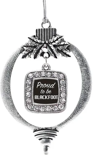 Vista 236 de Inspired Silver - Mis iniciales - Adorno con dije de letra S - Adornos navideños cuadrados de plata con joyas de circonita cúbica
