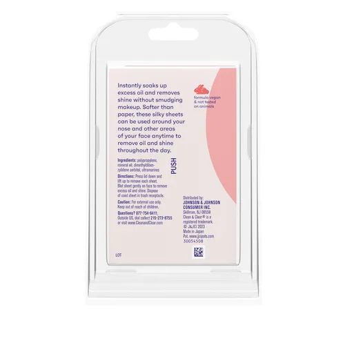 Vista 7 de Clean & Clear Essentials - Hojas absorbentes de aceite, papeles secantes portátiles para control de brillo en la cara y la nariz, hojas secantes al