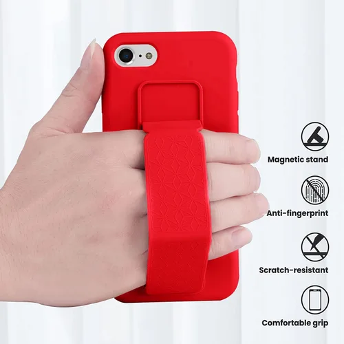 Vista 207 de Funda de silicona con soporte de LAUDTEC compatible con iPhone 7/8/SE, soporte de metal con soporte de pie vertical y horizontal, cubierta flexible