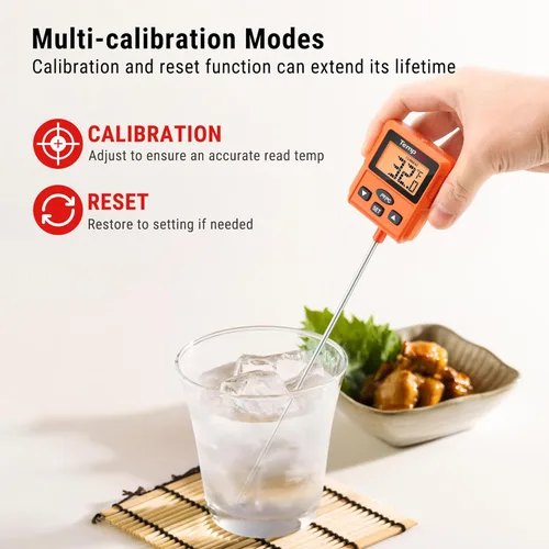 Vista 5 de ThermoPro TP511 - Termómetro digital de dulces con clip para olla, termómetro programable de lectura instantánea para carne de alimentos con sonda