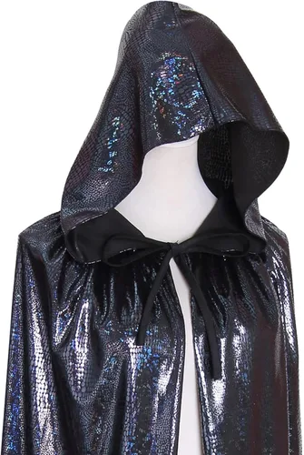 Vista 2 de GRAJTCIN Capa brillante con capucha para Halloween, capa de longitud completa, disfraz de Mardi Gras para Navidad