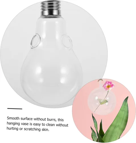 Vista 9 de BESTonZON 3 Piece Glass Hanging Flower Vases for Plants and Flowers