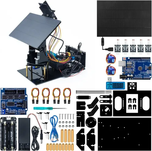 LAFVIN Kit de inicio de seguimiento solar Proyecto DIY Sistema de seguimiento inteligente Código de programación STEM con tutorial compatible con