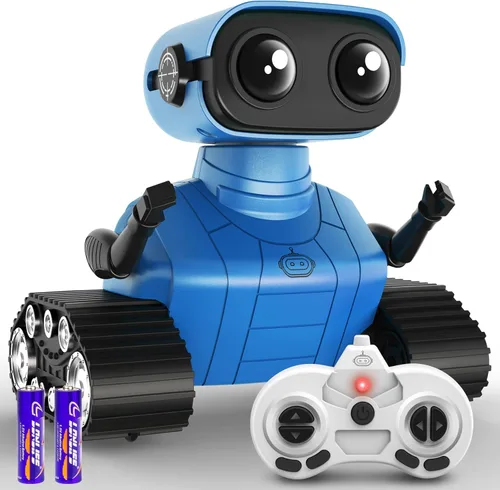 Vista 8 de Hamourd - Robots de juguete para niños y niñas, robot emo con función de walkie-talkie, detección de gestos, cabeza y brazos flexibles, movimiento