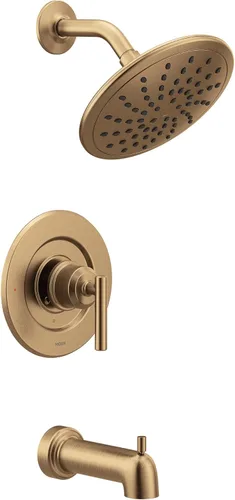 Vista 10 de Moen Gibson T3003EPBN T3003EPBN - Moderna moldura para bañera y ducha de 8 pulgadas, requiere válvula, níquel cepillado, T3003EPBN