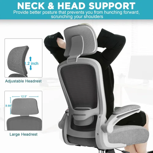 Vista 4 de Mimoglad Silla de Oficina, Silla de Escritorio Cómoda - Silla Ergonómica de Computadora de Respaldo Alto con Soporte Lumbar Ajustable