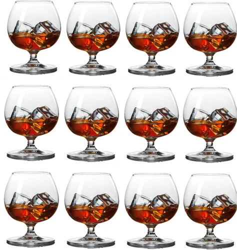 Vista 10 de Juego de 4 Vasos de Whisky, Vaso de Bourbon, Vasos Old Fashioned, Copa de Vino de Tallo Corto de 11.5 Oz para Licores, Vodka, Whisky Escocés, Coñac