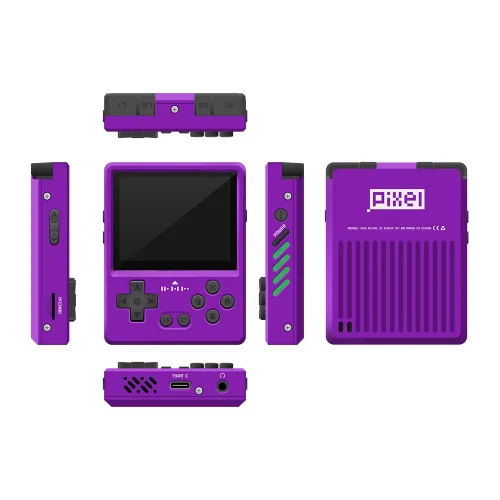 Vista 6 de GKD Pixel 2 Metal Console 2.4-inch IPS Screen Aluminum Body Gaming Player Retro Pocket Mini Game Console Portable Handheld Come With 64GB TF Card