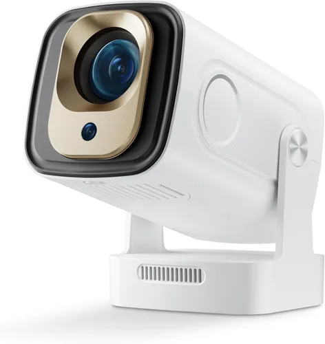 Mini proyector portátil con WiFi y Bluetooth, soporte para proyector portátil 4k 1080P HD, corrección trapezoidal automática, giratorio 180°,