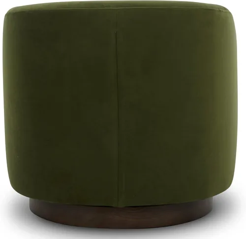 Vista 79 de CHITA - Silla giratoria decorativa, tapizada en terciopelo con certificación FSC, estilo barril, para sala de estar, completamente ensamblada