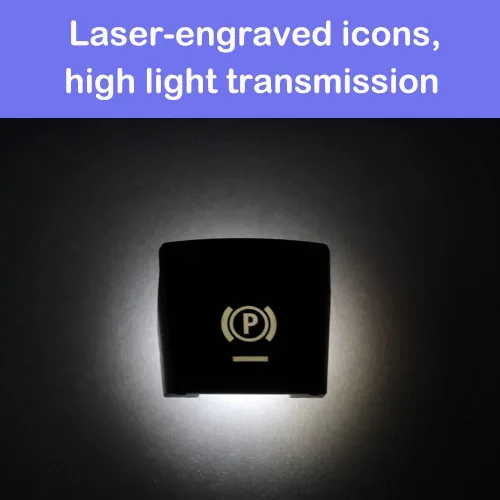 Vista 6 de Interruptor de estacionamiento electrónico negro para freno de mano P cubierta de botón de repuesto automático de botón H compatible con BMW 5 7 X3