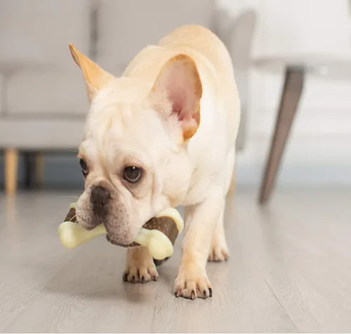 Vista 6 de Juguetes masticables para perros para masticadores agresivos de razas grandes, paquete de 2 juguetes indestructibles para masticar con sabor a carne