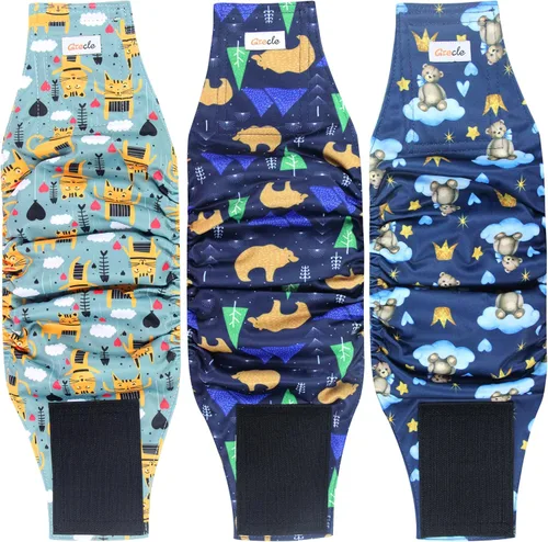Vista 10 de Pañales reutilizables para perros machos, 3 unidades, bandas lavables de alta calidad para el vientre para perros machos, de alta absorción