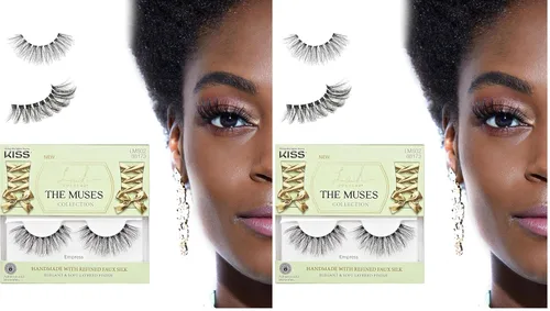 Vista 15 de KISS - Pestañas postizas de la colección Lash Couture The Muses, “Duquesa”, 16mm, negras, onduladas, hechas a mano, seda sintética refinada, banda