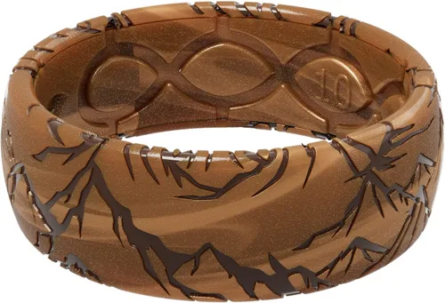 Groove Life 3D Etched Silicone Ring Breathable Rubber Wedding Rings for Men, Lifetime Coverage, Unique Design, Comfort Fit Ring