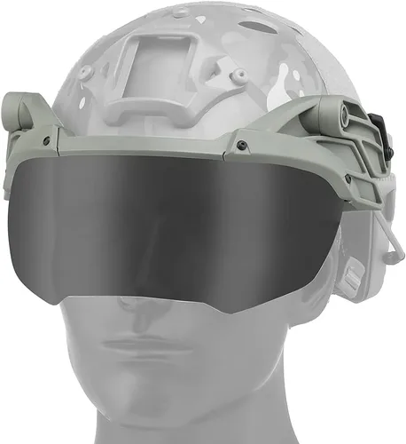 Vista 6 de Se puede conectar rápidamente a la pistola de aire táctica, casco rápido, gafas de seguridad tácticas de 2 lentes de color, con rieles ARC