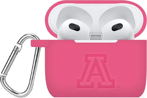 Vista 4 de AFFINITY BANDS Arizona Wildcats - Funda de silicona grabada compatible con Apple AirPods Gen 1 y 2 (carmesí)