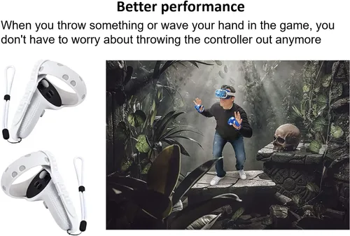 Vista 5 de Clean VR Funda protectora para auriculares y controlador para Oculus Quest 2Meta cubierta protectora de silicona para la cara y el controlador a