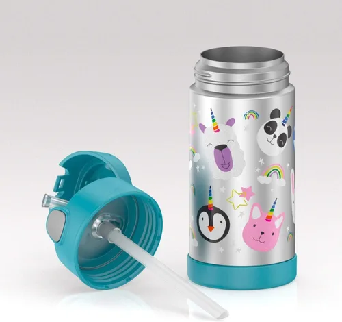 Vista 2 de THERMOS Funtainer - Botella con sorbete para niños, 12 onzas, unicornio mágico