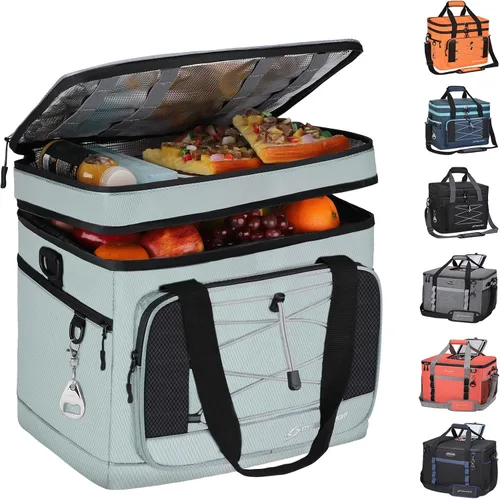 Vista 13 de Maelstrom Portable Collapsible Soft Cooler Bag – 24/30/60 Cans Double-Deck Leakproof Ice Chest for Beach, Camping & Grocery