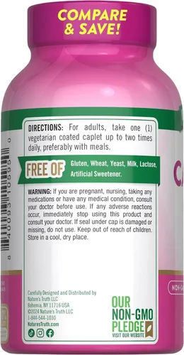 Vista 2 de Nature's Truth Calcio 600 mg + suplemento dietético D3 - 250 comprimidos, paquete de 2