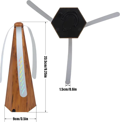 Vista 2 de Ventilador de mesa portátil de grano de madera, 3 unidades, para exteriores