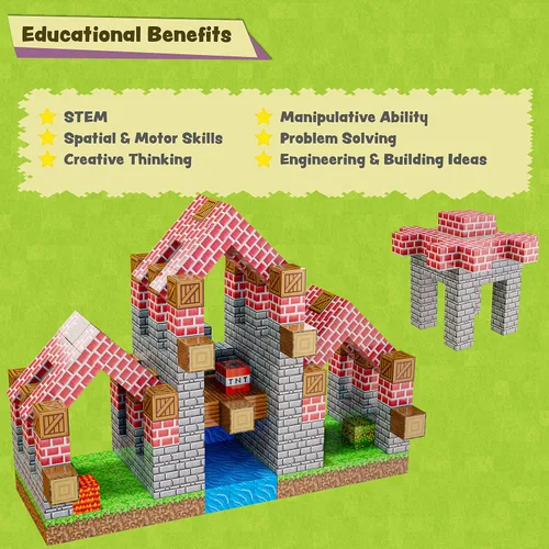Vista 4 de BrainSpark 100 Piezas Cubos Magnéticos de Píxeles Paquete Mundial Bloques de Construcción STEM para Niños Juguetes Educativos Montessori Conjunto