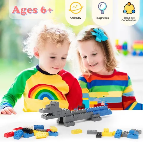 Vista 2 de Ladrillos de construcción clásicos, 240 piezas de bloques de construcción de 2 x 4, juguetes creativos STEM, 100% compatibles con todas