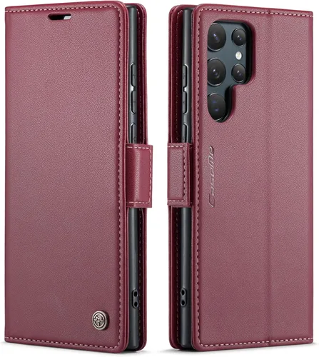 Vista 11 de QLTYPRI Funda tipo cartera para Samsung Galaxy S22, funda de cuero PU premium con cierre magnético, tipo folio con bloqueo RFID, ranuras