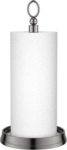 KASUNTO Portarrollos de papel con base de peso pesado - Soporte de encimera de acero para cocina, bares y mesas de comedor - Se adapta a rollos
