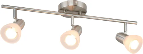 Vista 9 de XiNBEi Lighting Luz de riel, iluminación moderna de riel fijo con vidrio, 4 luces de techo de cocina de níquel cepillado XB-TR1237-4-BN