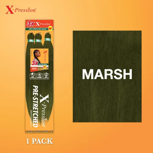 Vista 250 de Sensationnel X-Pression - Trenzas prestiradas, 3 unidades, 58 pulgadas, paquete de 1 unidad, 1B