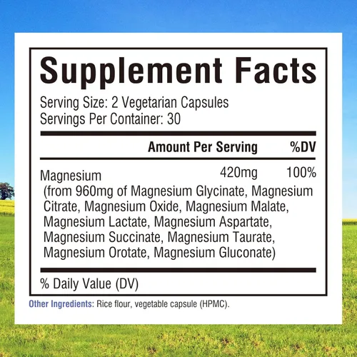 Vista 2 de Innate Vitality 10-in-1 Magnesium Complex 960mg, 420mg Elemental Mag per Serving, with Magnesium Glycinate, Citrate, Malate, and More, Sleep
