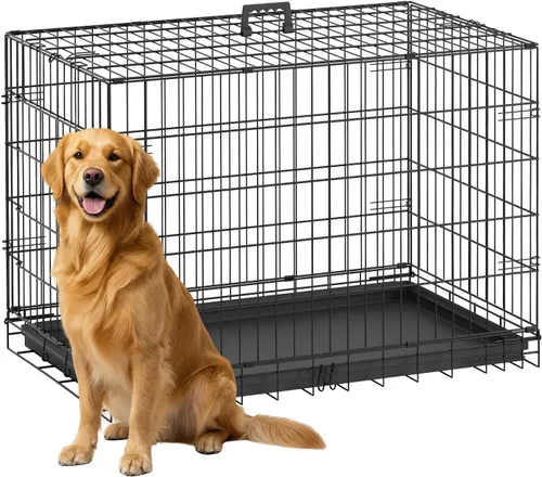 Vista 17 de FDW Jaula para perros pequeños, de 18 pulgadas, plegable, de alambre de metal, para mascotas, una sola puerta con panel divisor, para interiores