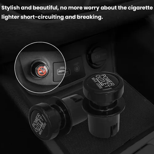 Vista 6 de zipelo 2 fundas para encendedor de cigarrillos de automóvil, a prueba de polvo, para encendedor de cigarrillos, impermeable, decoración