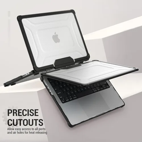 Vista 6 de SEYMAC stock Funda para MacBook Pro de 14 pulgadas, Protección Absorbente de Impactos con Soporte Plegable y Funda con Alfombrilla para Ratón
