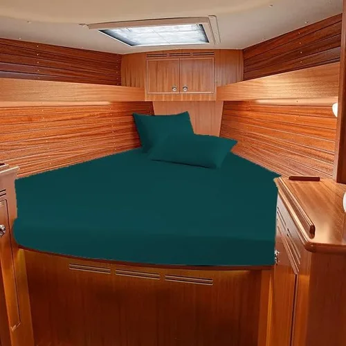 Vista 14 de Juego de sábanas para barco, 100% algodón egipcio, 800 hilos, litera universal en V, la mejor ropa de cama para embarcaciones en V, se adapta a
