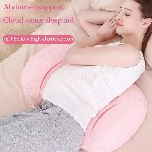 Vista 7 de Almohada de embarazo para dormir de lado, almohada de doble cuña para maternidad, almohada de dormir lateral para cuerpo, vientre, cintura, soporte