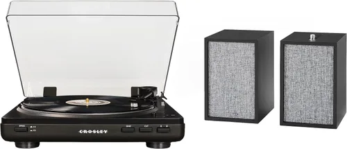 Vista 21 de Crosley KT400A-BK - Tocadiscos Bluetooth de 2 velocidades totalmente automático con altavoces estéreo S100A, color negro