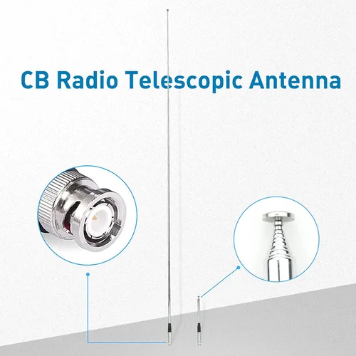 Vista 6 de 130cm/51.18inch 27MHz BNC Conector Macho Antena de Radio 27Mhz CB Radio Antena Larga