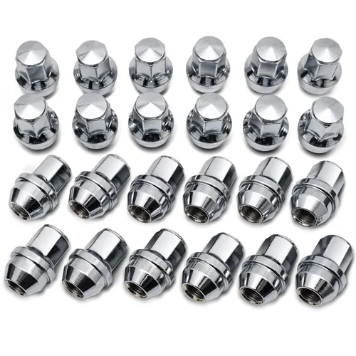 Vista 10 de 20 PIEZAS M12*1.5 Tuerca de rueda - 3/4" 19mm Hex 32mm Longitud - Tuerca de rueda estilo de fábrica cromada para Ford Focus Escape Fusion Fiesta