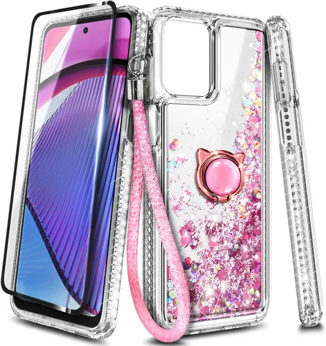 NGB Supremacy Funda compatible con Motorola Moto G Power 5G (2023) con protector de pantalla de vidrio templado (cobertura máxima), soporte de