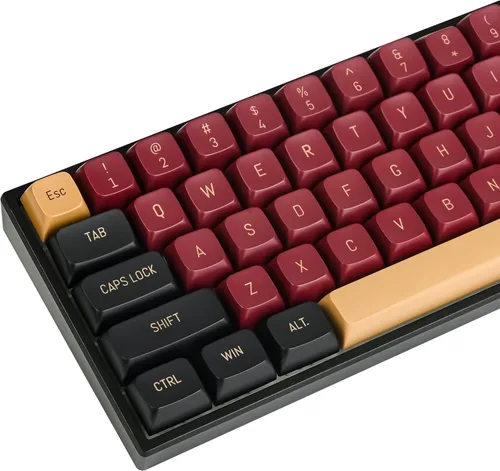 Vista 42 de Owpkeenthy Teclas de carbono retro perfil SA de 150 teclas personalizadas de ABS Doubleshot Juego de teclas con barra espaciadora dividida