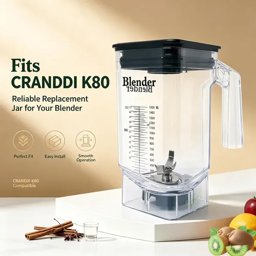 Vista 5 de CRANDDI K80 Frasco de licuadora de repuesto, 52 oz para K80, K85, jarra