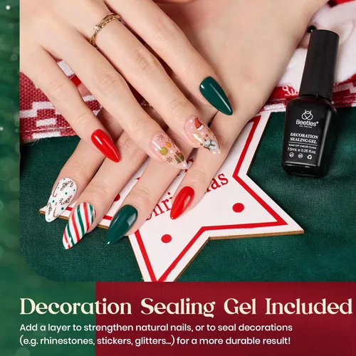 Vista 4 de Kit de esmalte de uñas de gel para primavera, verano, rojo y rosa