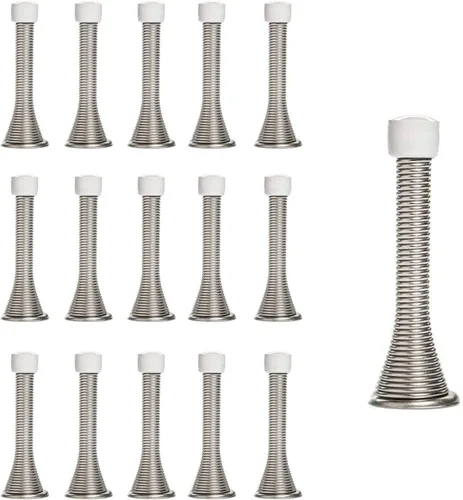 Vista 10 de KISEER - Paquete de 12 topes de puerta de resorte de 3 1/4 pulgadas, tapón de puerta de resorte flexible resistente con puntas de parachoques