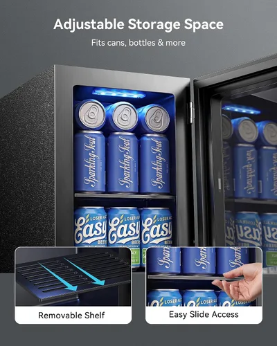 Vista 13 de Refrigerador de bebidas para 24 latas, mini refrigerador de encimera